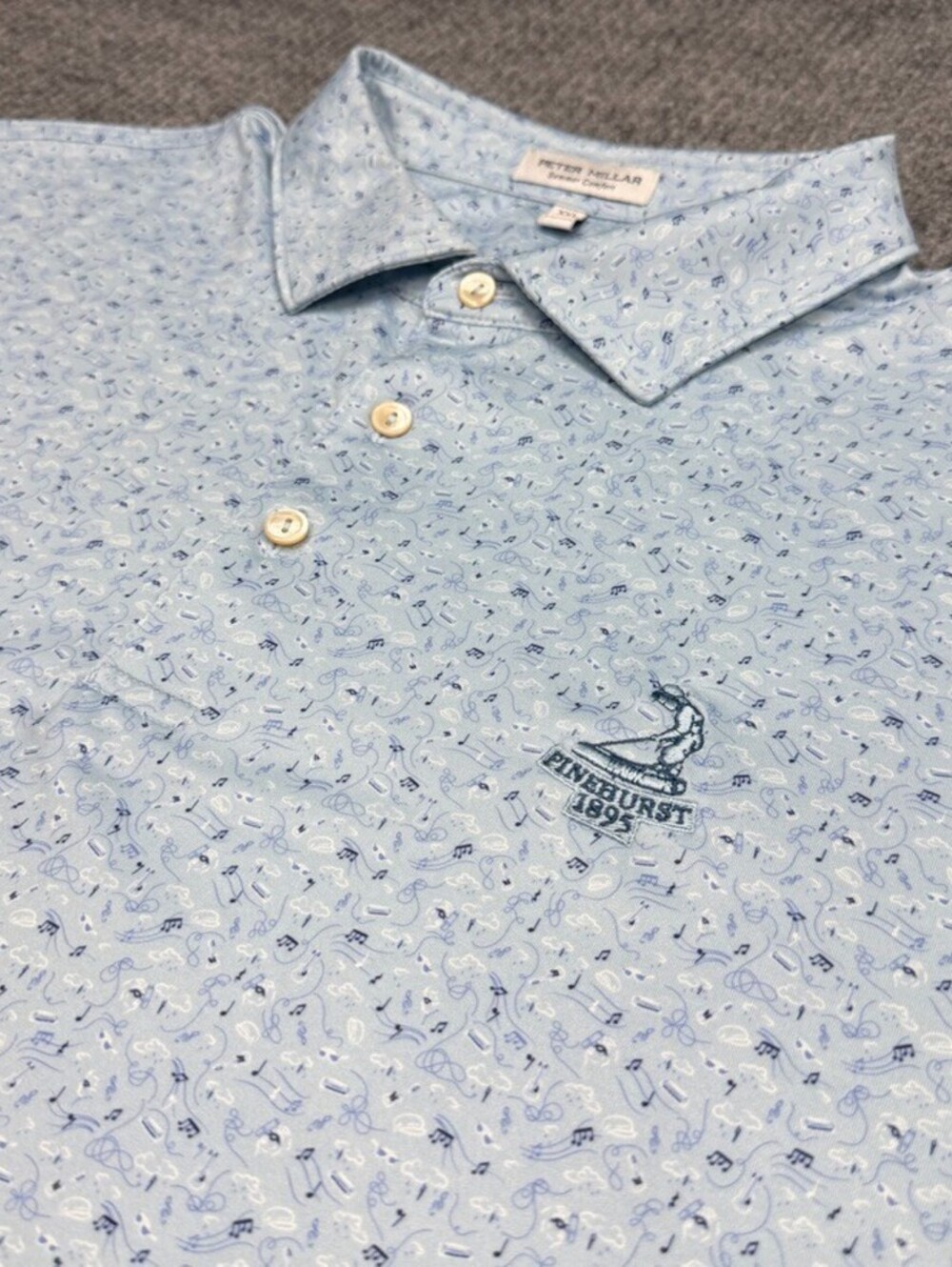 Peter Millar x Pinehurst 1895 Summer Comfort Polo Shirt Mens XXL Musical Notes